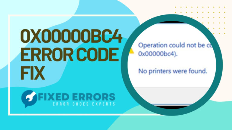 0x00000bc4 Error code fix