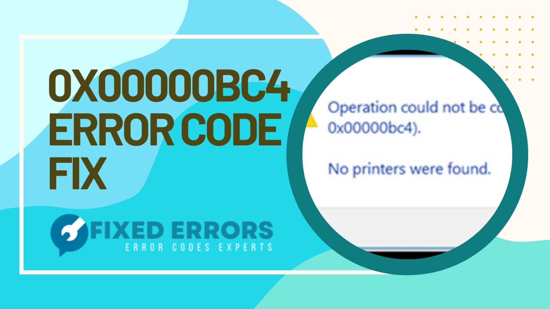 0x00000bc4 Error code fix