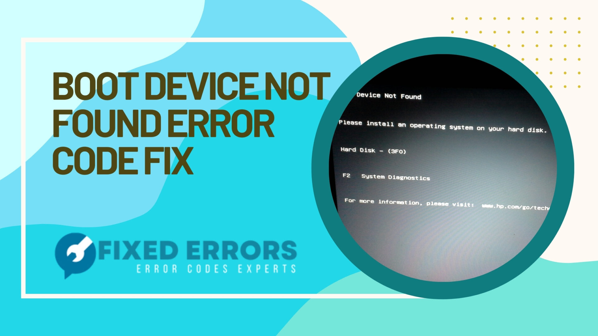 Boot Device Not Found HP Error code fix