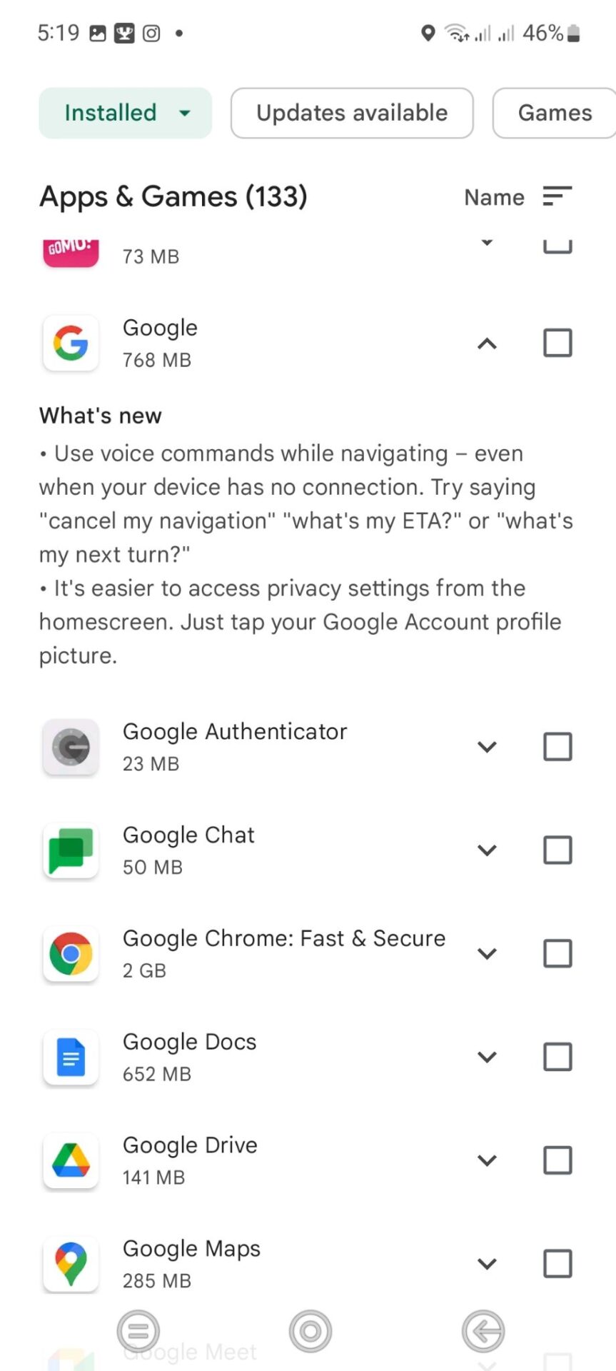 android app update
