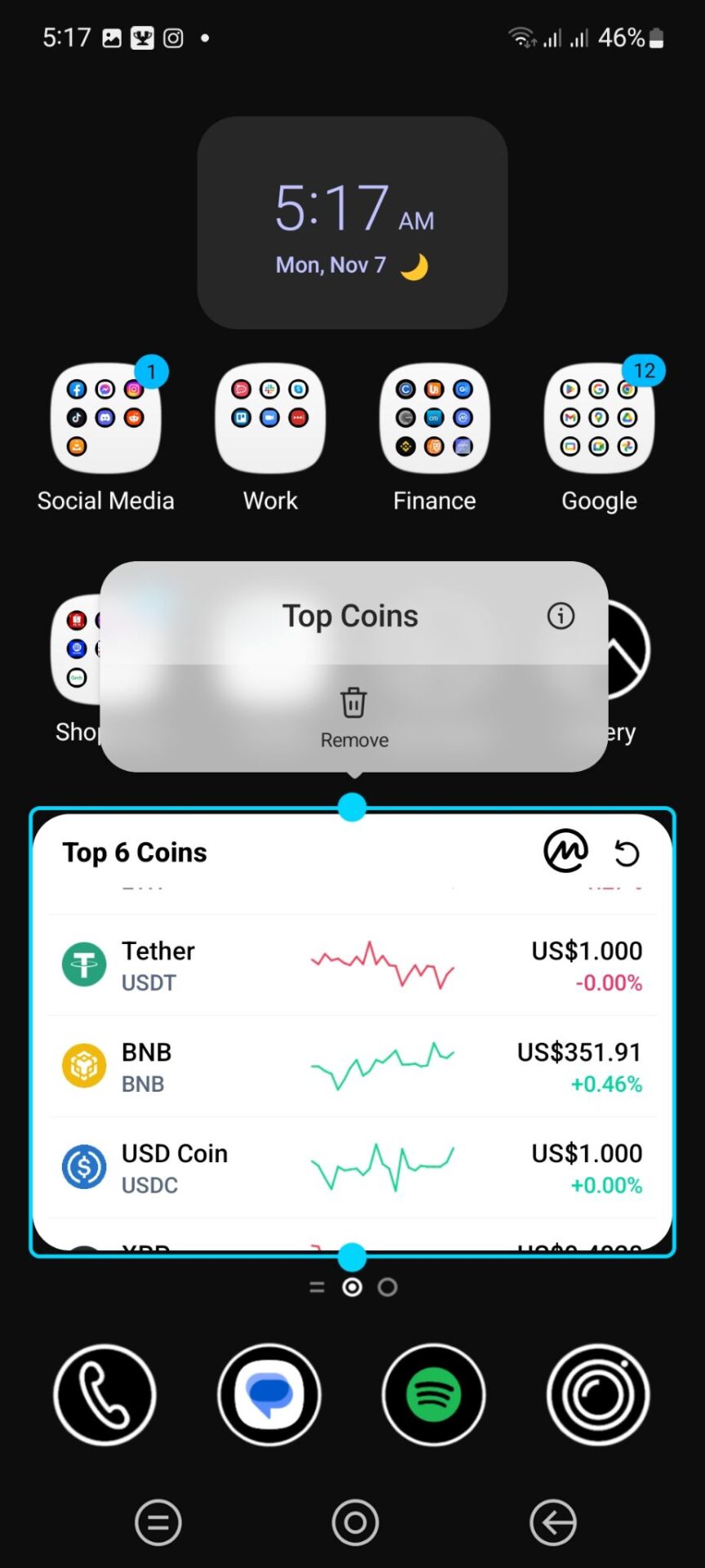 remove widgets to fix system ui not responding